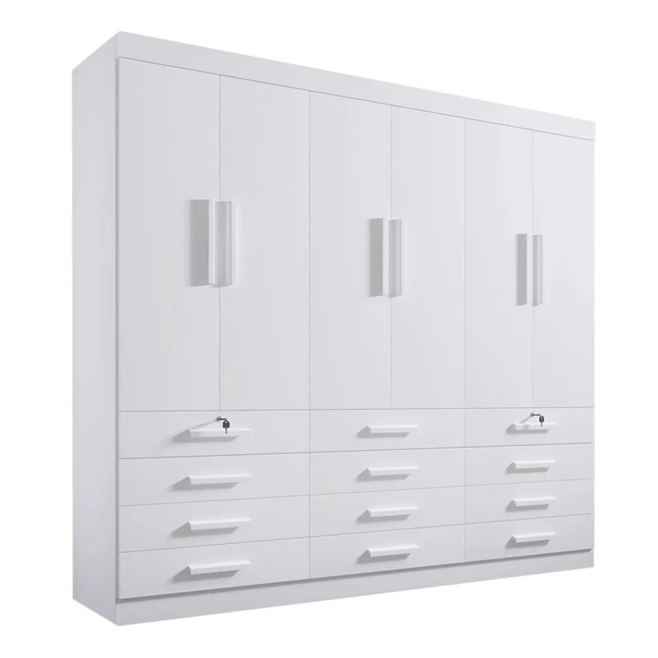 Guarda-Roupa Casal Mônaco 6 Portas 12 Gavetas Branco rf21