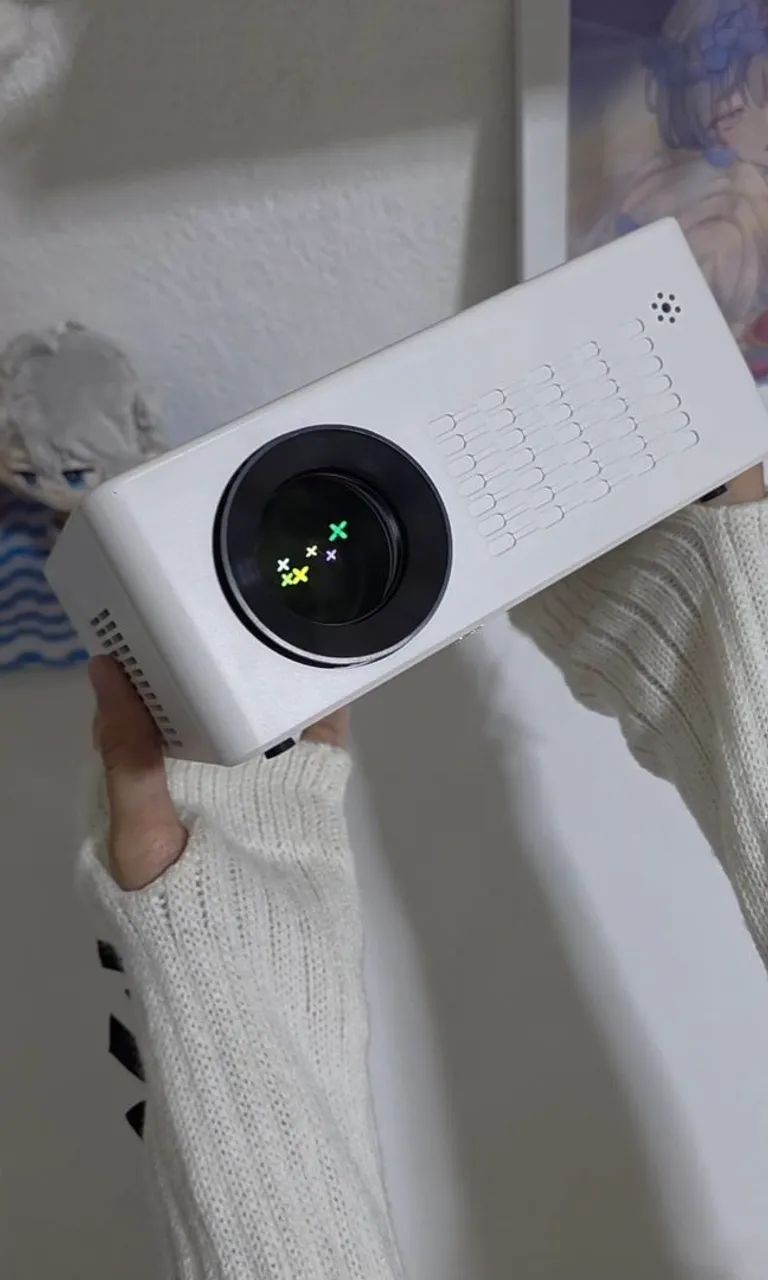 Projetor portátil branco 4k 5g Wifi Full Hd profissional