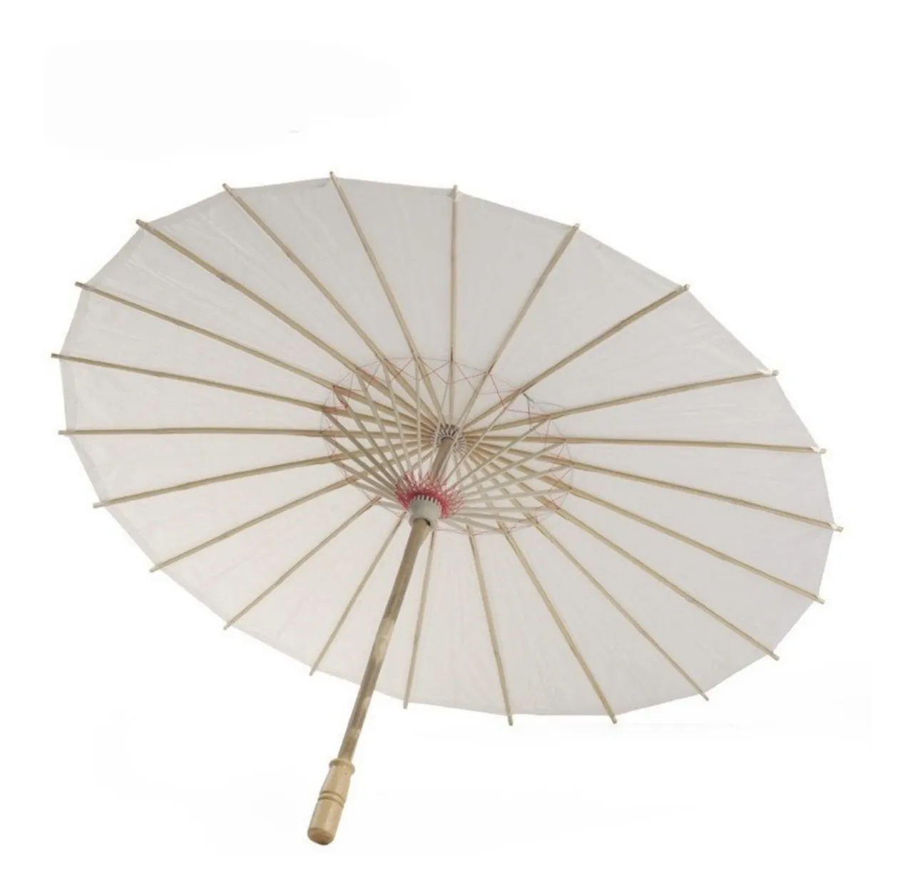 Sombrinha Japonesa Branca Oriental Bambu 85cm