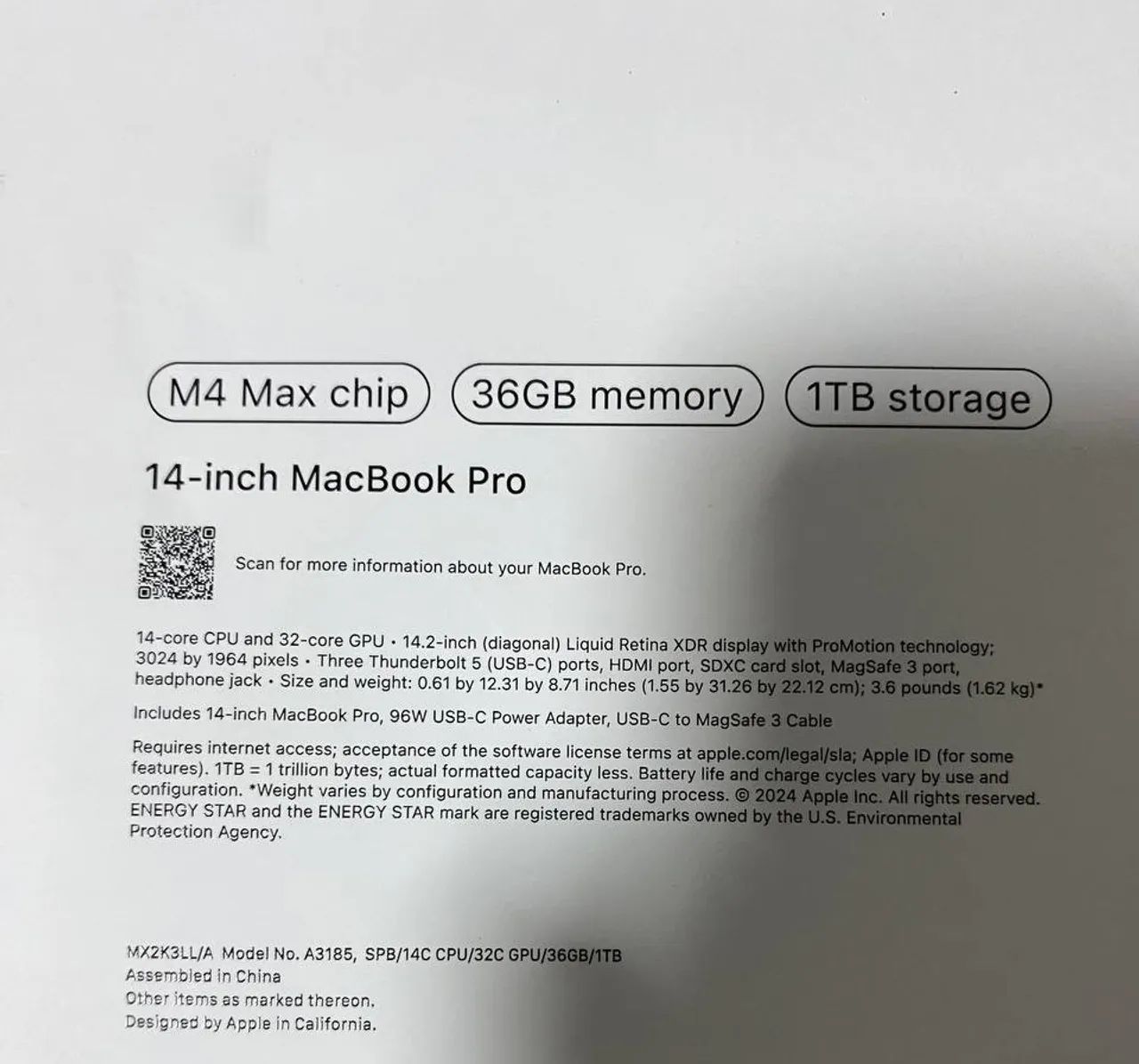 MacBook Pro M4 Max 14.2 2024 36GB/ 1TB - Foto 2