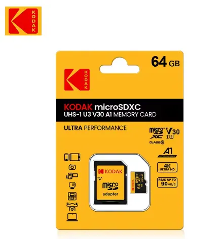 Cartão de Memória MicroSDxc Kodak Ultra Performace - 64GB + Adaptador