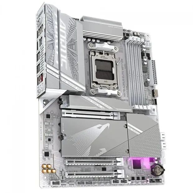 [NOVO] Placa Mãe Branca X870 Aorus Elite Wifi7 Ice, Bluetooth, Amd Am5, Atx, Ddr5, Pci 5.0 - Foto 4
