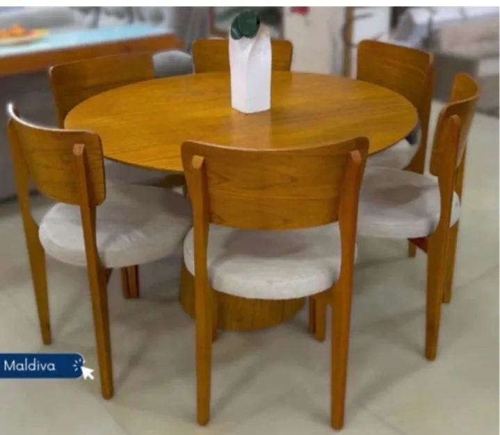 Conjunto de Mesa Redonda com 6 lugares Maldivas 