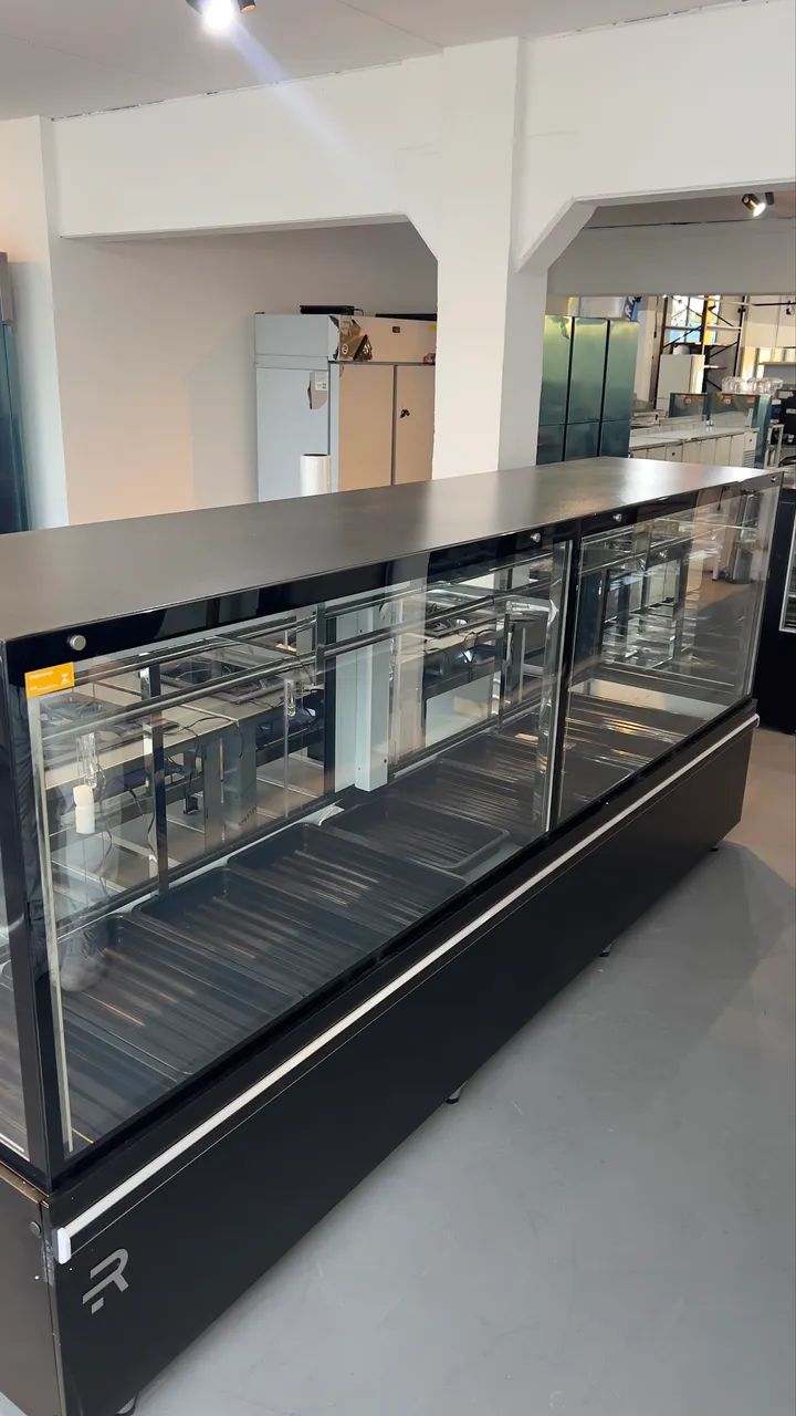 Balcão de açougue 3m refrigeração ar forçado novo iluminação em led