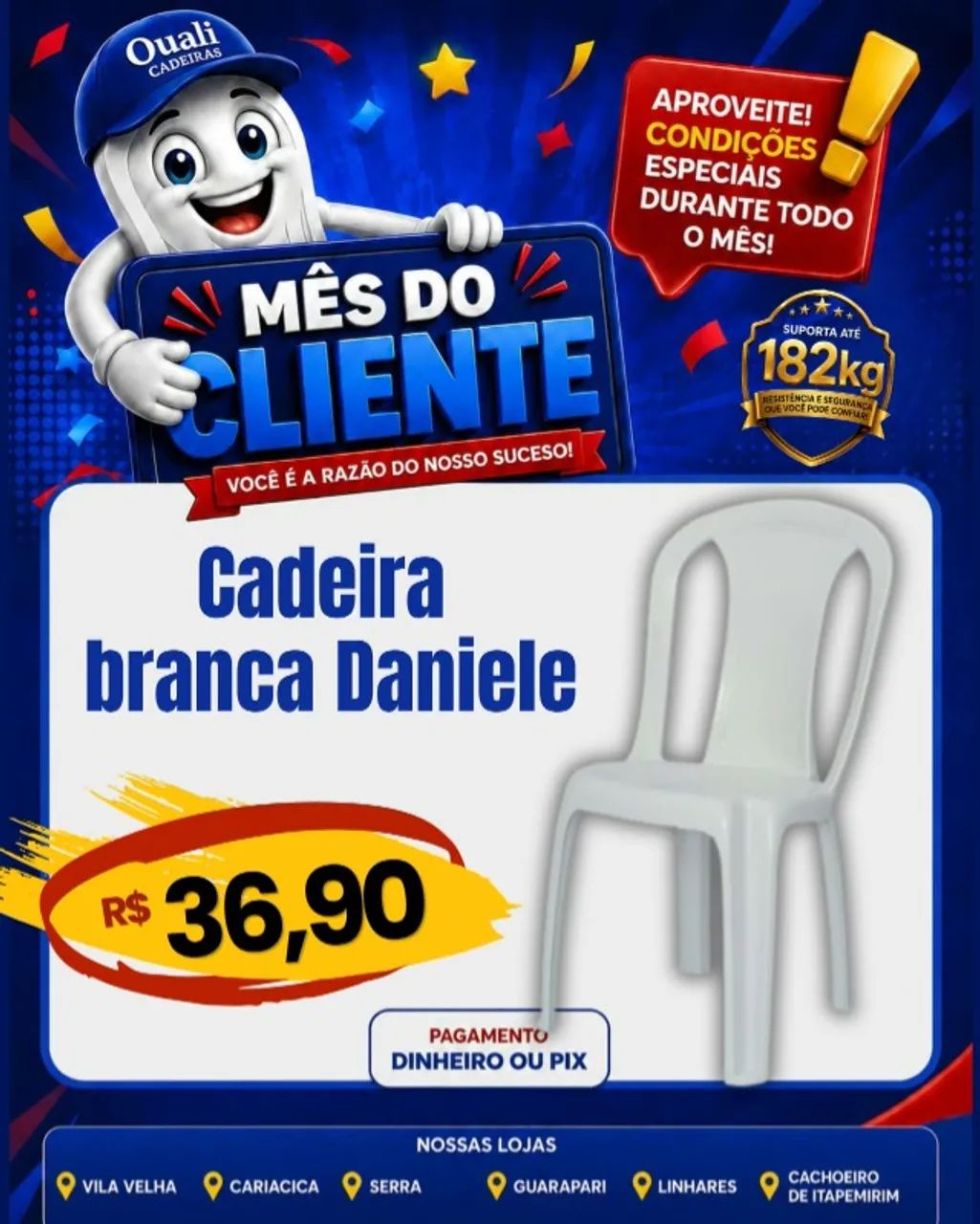 Cadeira Plástica 182 Kg Danielle