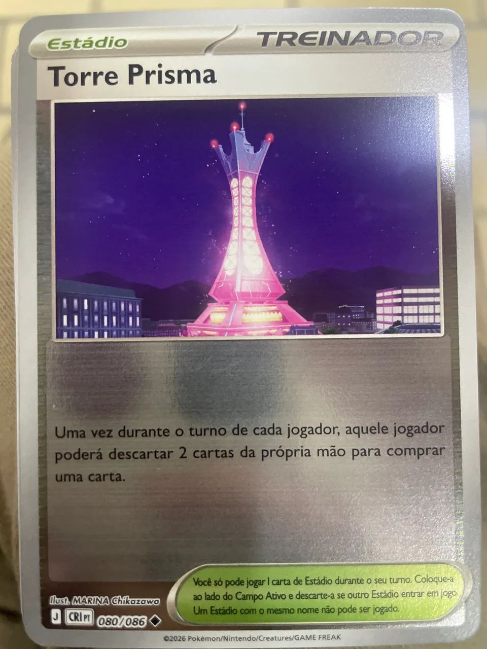Carta Pokémon torre prisma estádio 