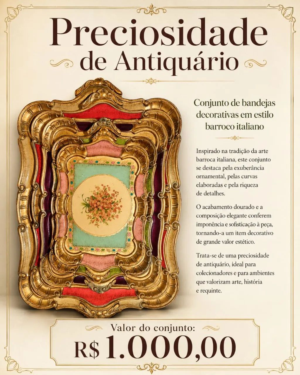 Bandejas Italianas Estilo fiorentino barroco - rococó 