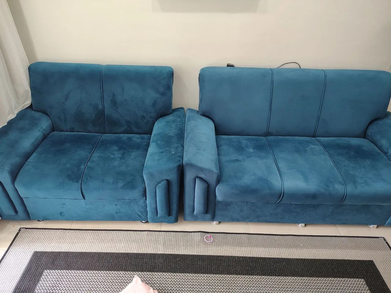 Sofá de suede2 e 3 lugares novos. - Foto 3