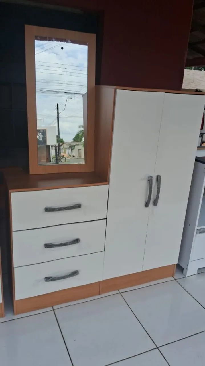 CÔMODA SAPATEIRA MULTIUSO NOVAS B700 COM ESPELHO  - Foto 2