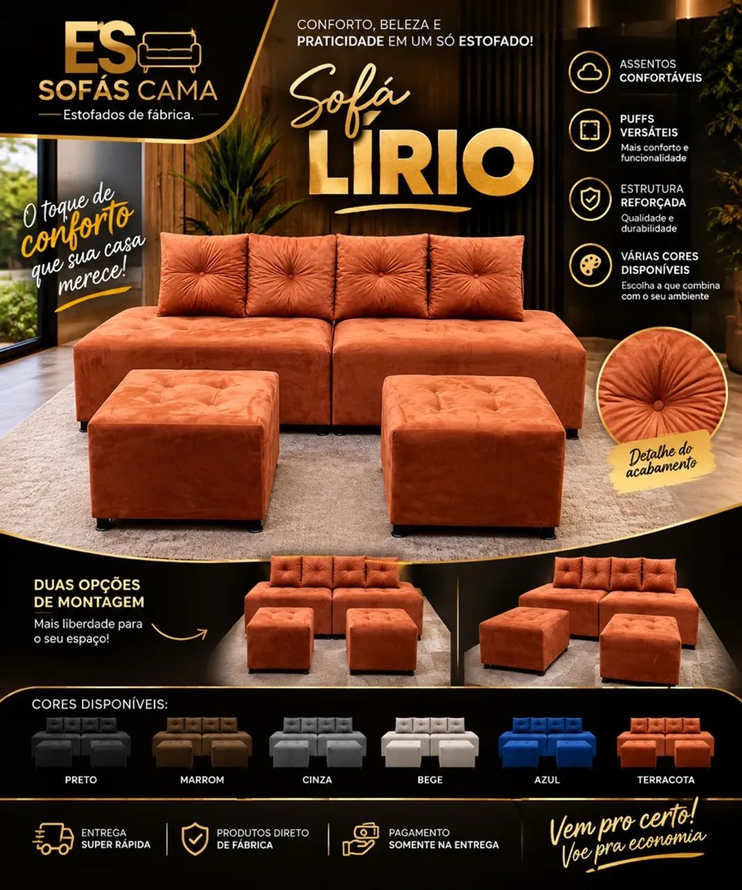 SOFÁ MODULAR LÍRIO !LANÇAMENTO ENTREGA RÁPIDA - Foto 2