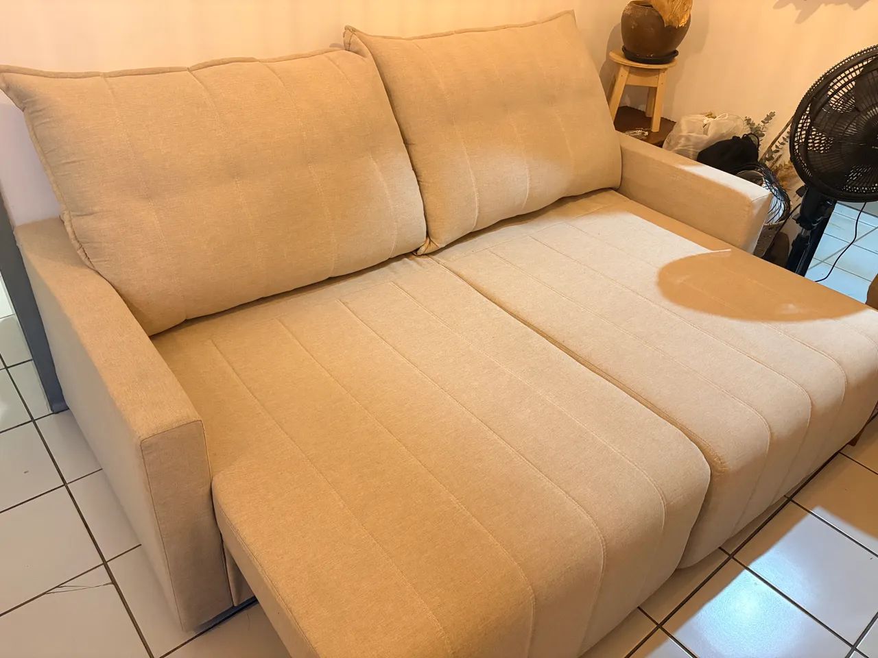 Sofá de Linho, 2 lugares extensível. Feito sob medida. - Foto 2