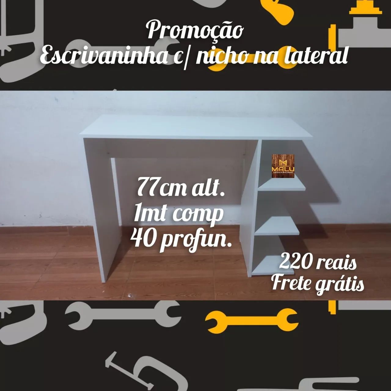 Escrivaninha com nicho na lateral 