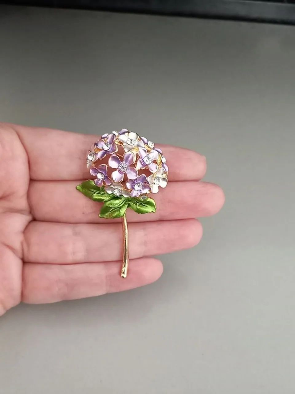 Broche de Flor Hortênsia Elegante (novo) - Foto 3