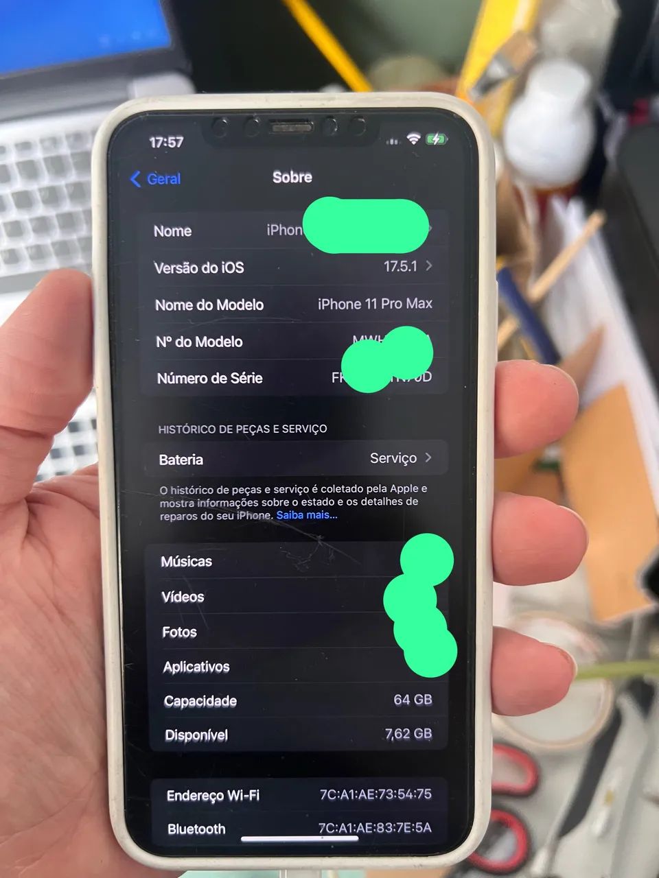iPhone 11 Pro Max 64GB - Prata - Funcionando perfeitamente