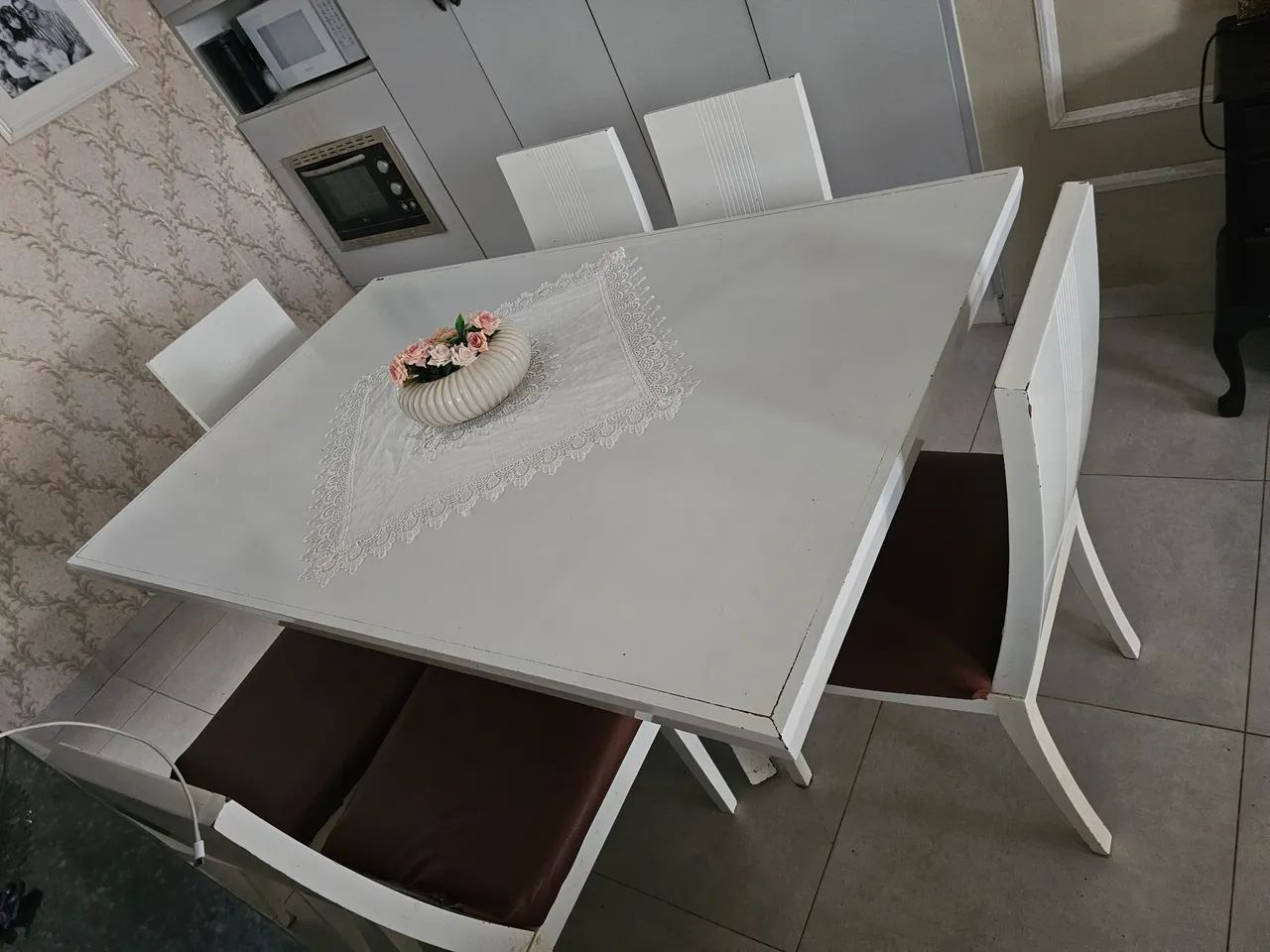 Mesa madeira branca  - Foto 3
