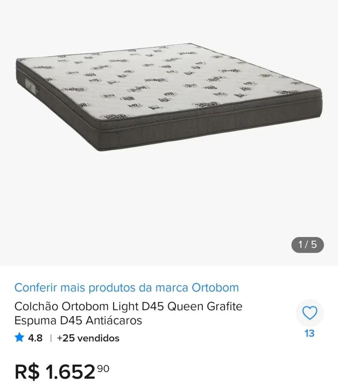 Colchão + base ortobom light D45 ESTADO DE NOVO