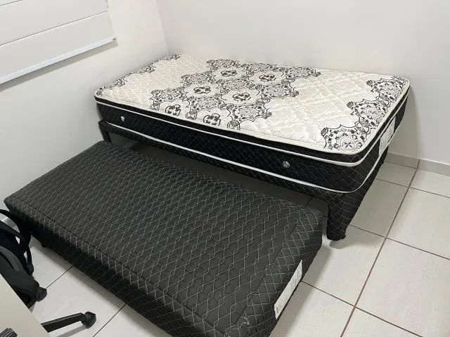 Cama Box Solteiro com Cama Auxiliar