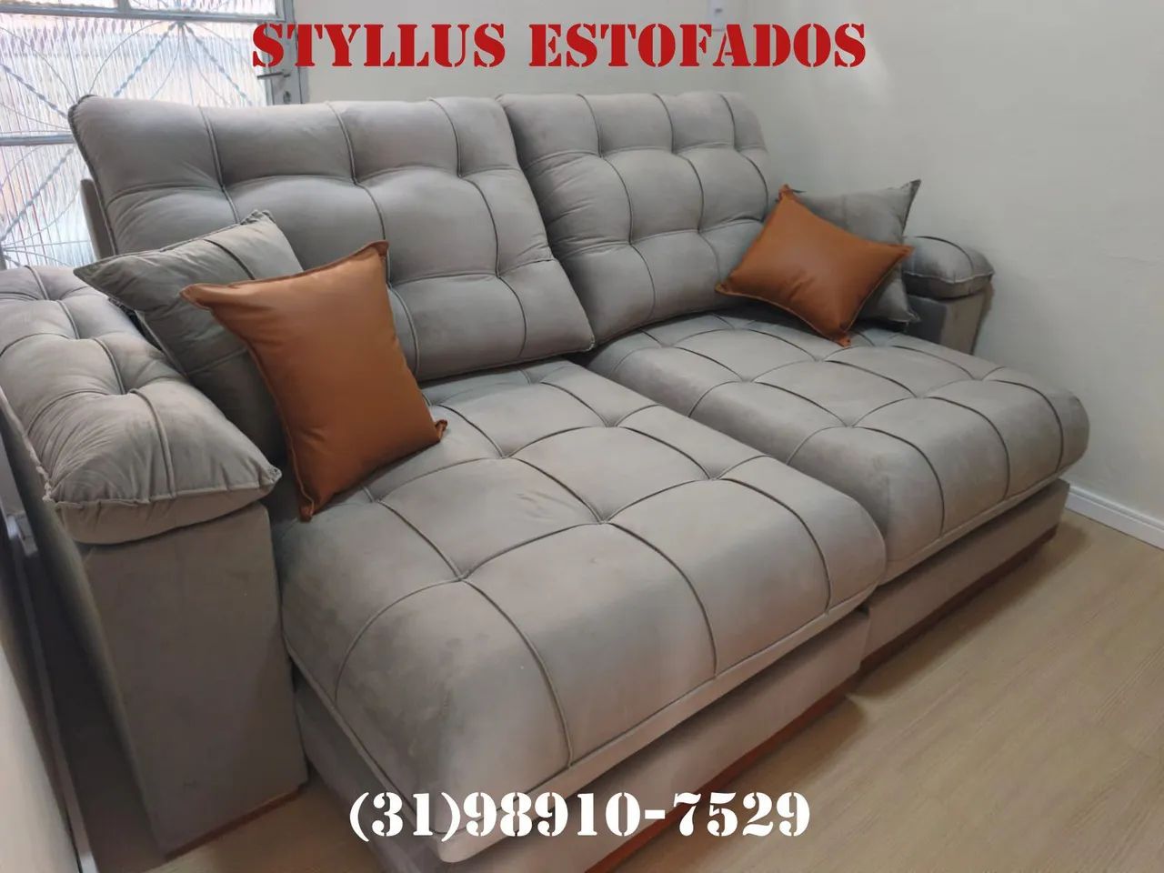 Sofá de luxo com molas ensacadas 