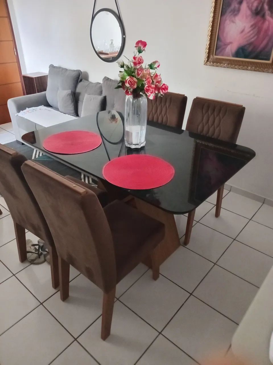 Vende-se mesa com vidro fumê  - Foto 2