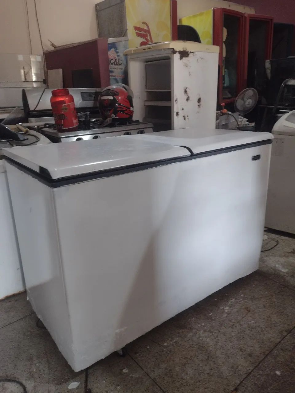 Freezer horizontal 2 tampas de 480 litros funcionando perfeitamente 1500 - Foto 3