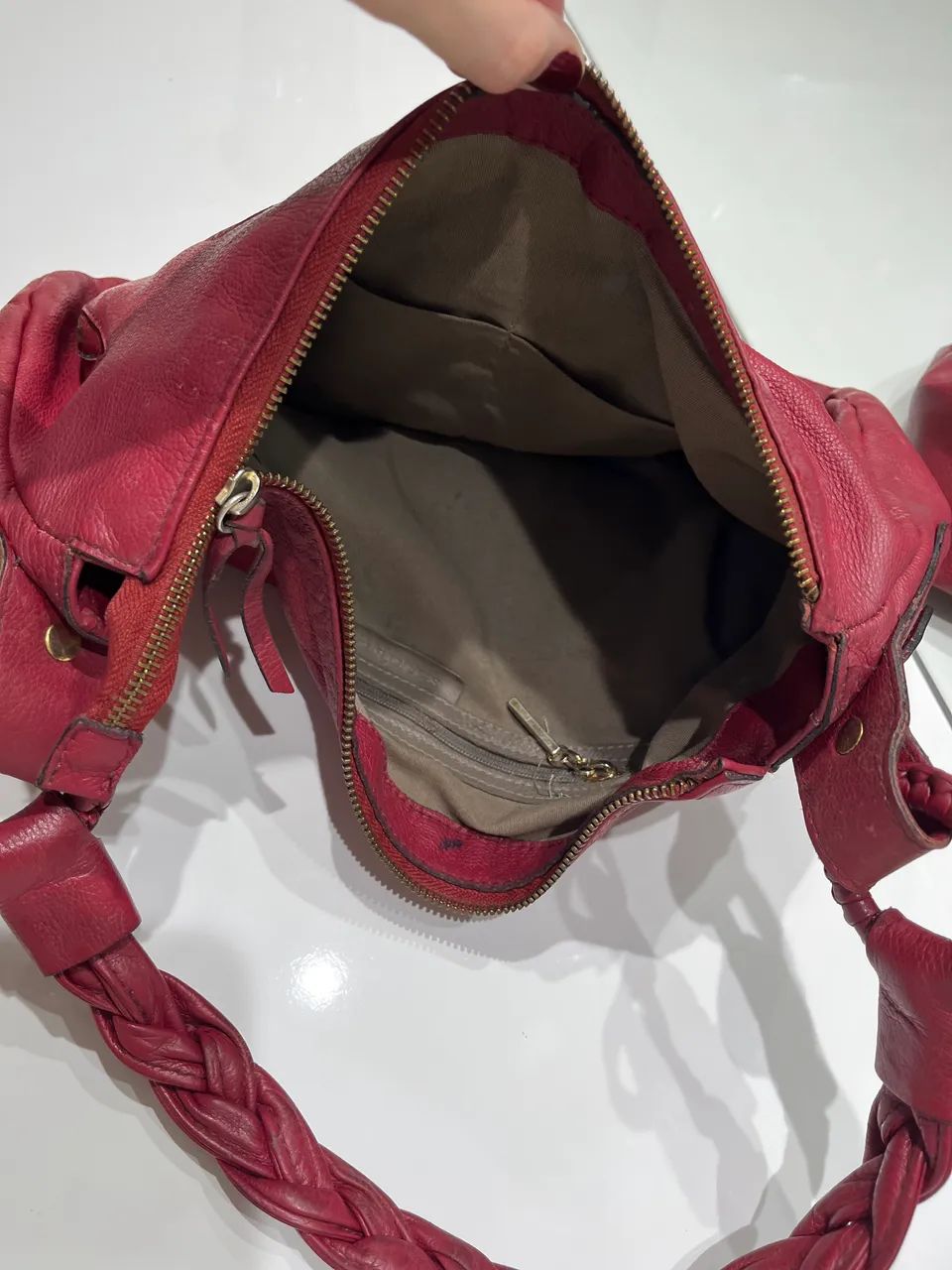 Bolsa vermelha Smartbag Couro - Foto 4