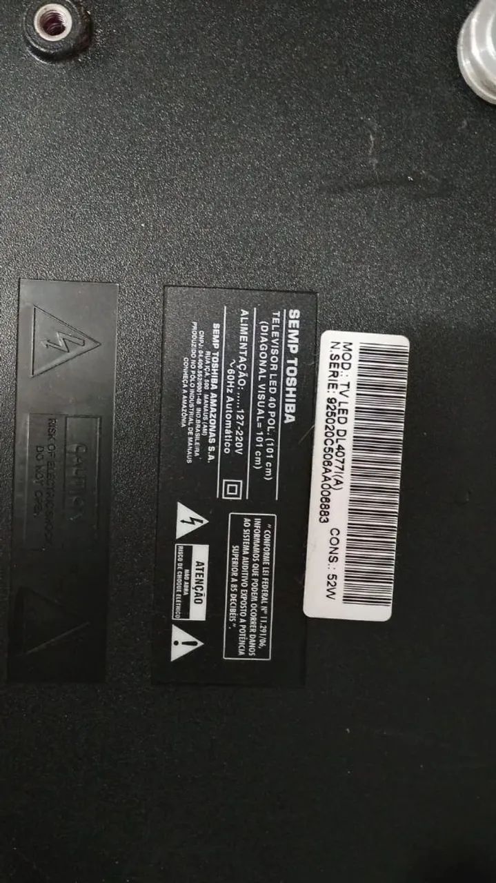 Tv Led 40" tela trincada
