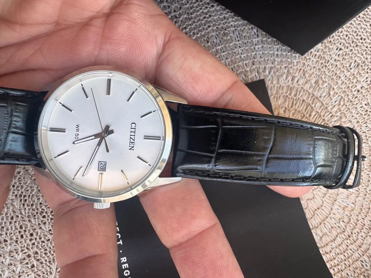 Relógio Citzen 39mm Pulseira couro original  - Foto 4