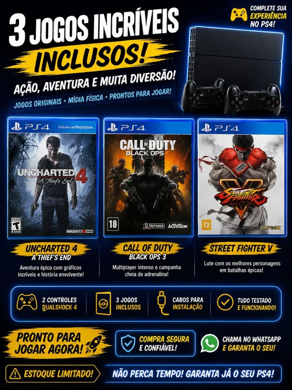 PLAYSTATION 4 FAT - PRONTA ENTREGA 