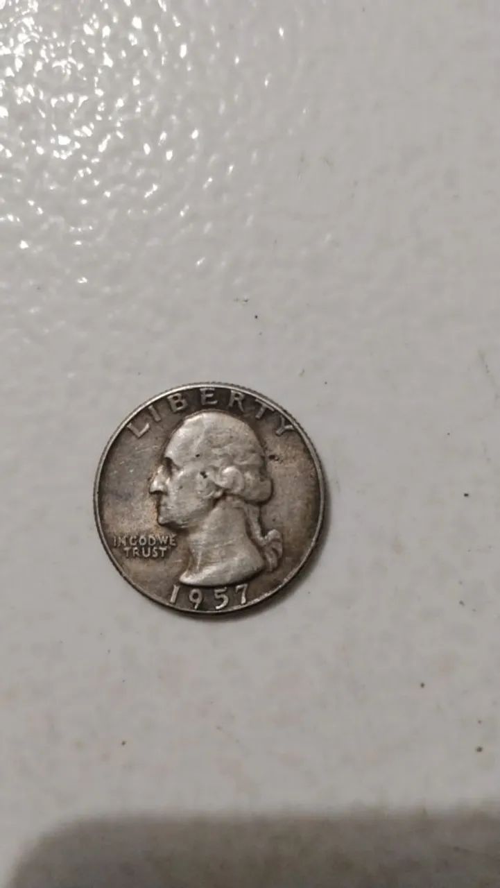 Moeda Liberty 1957 Quarter Dollar (100% Prata) - Foto 4