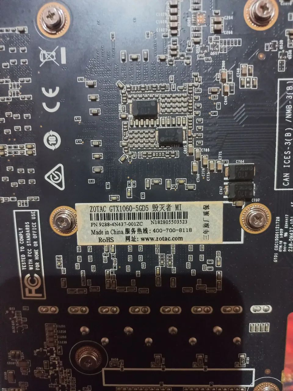 Placa de vídeo Gtx 1060 5GB C/defeito - Foto 2
