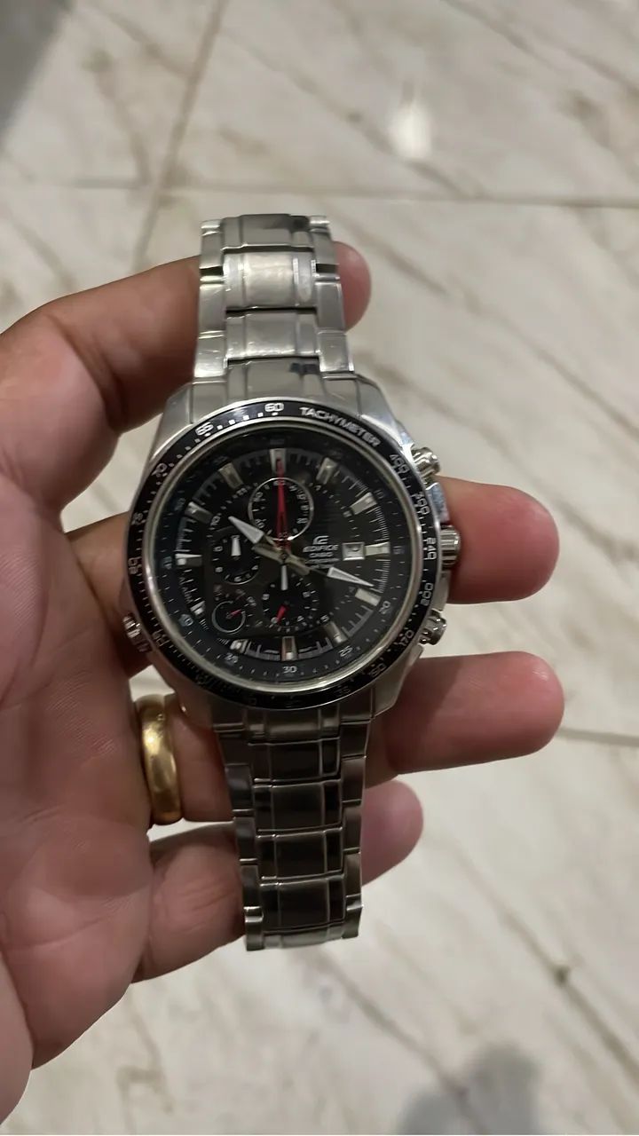 Casio com alarme prova d?água aço inox original
