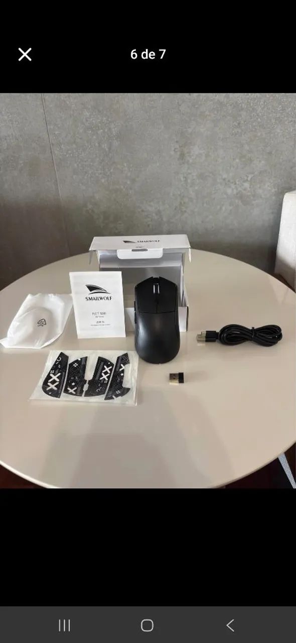 Mouse SMAILWOLF RS7 sem fio preto gamer