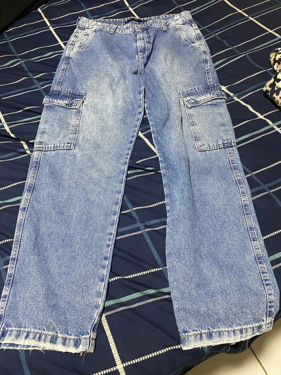 Calça baggy jeans azul  - Foto 4