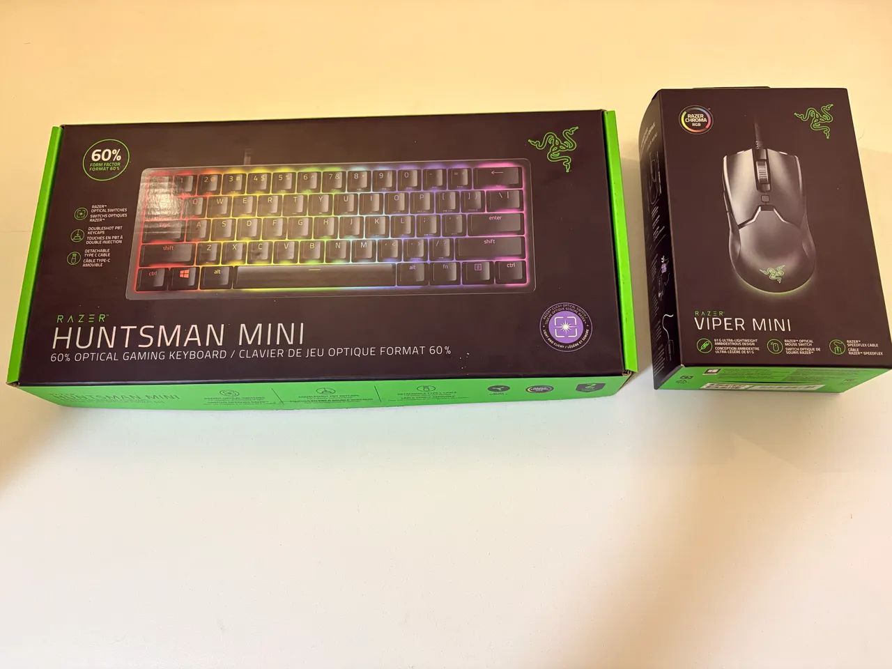 Kit teclado e mouse razer: huntsman mini e viper mini 