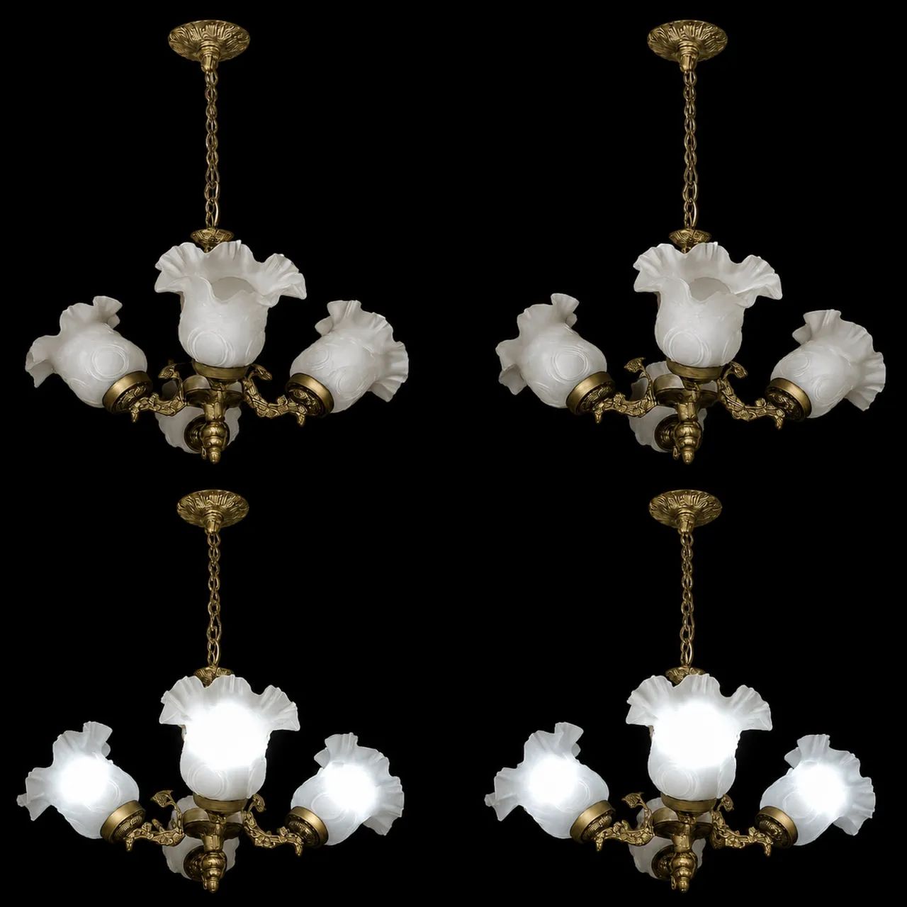 Lindo par de lustre bronze puro antigo