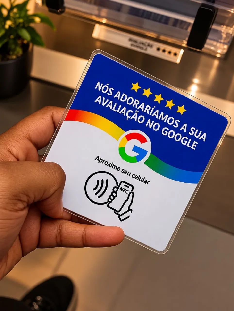 PLACA DE AVALIAÇÃO GOOGLE NFC