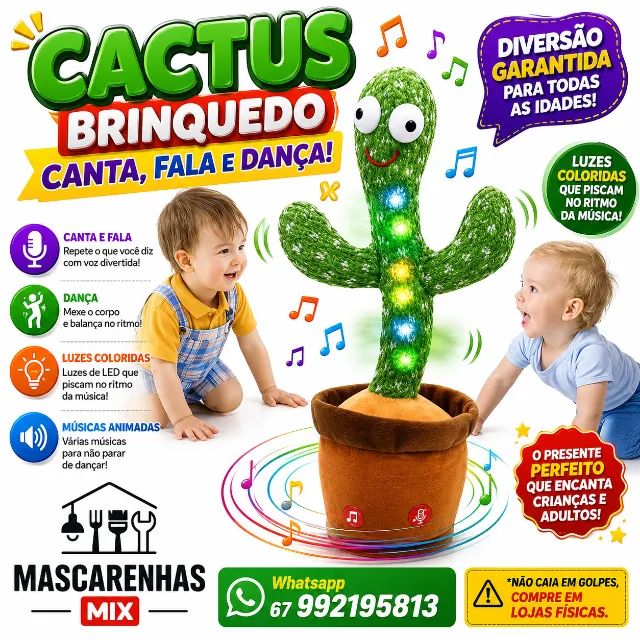 Cactus Brinquedo Fala Canta e Dança Cod: 0142