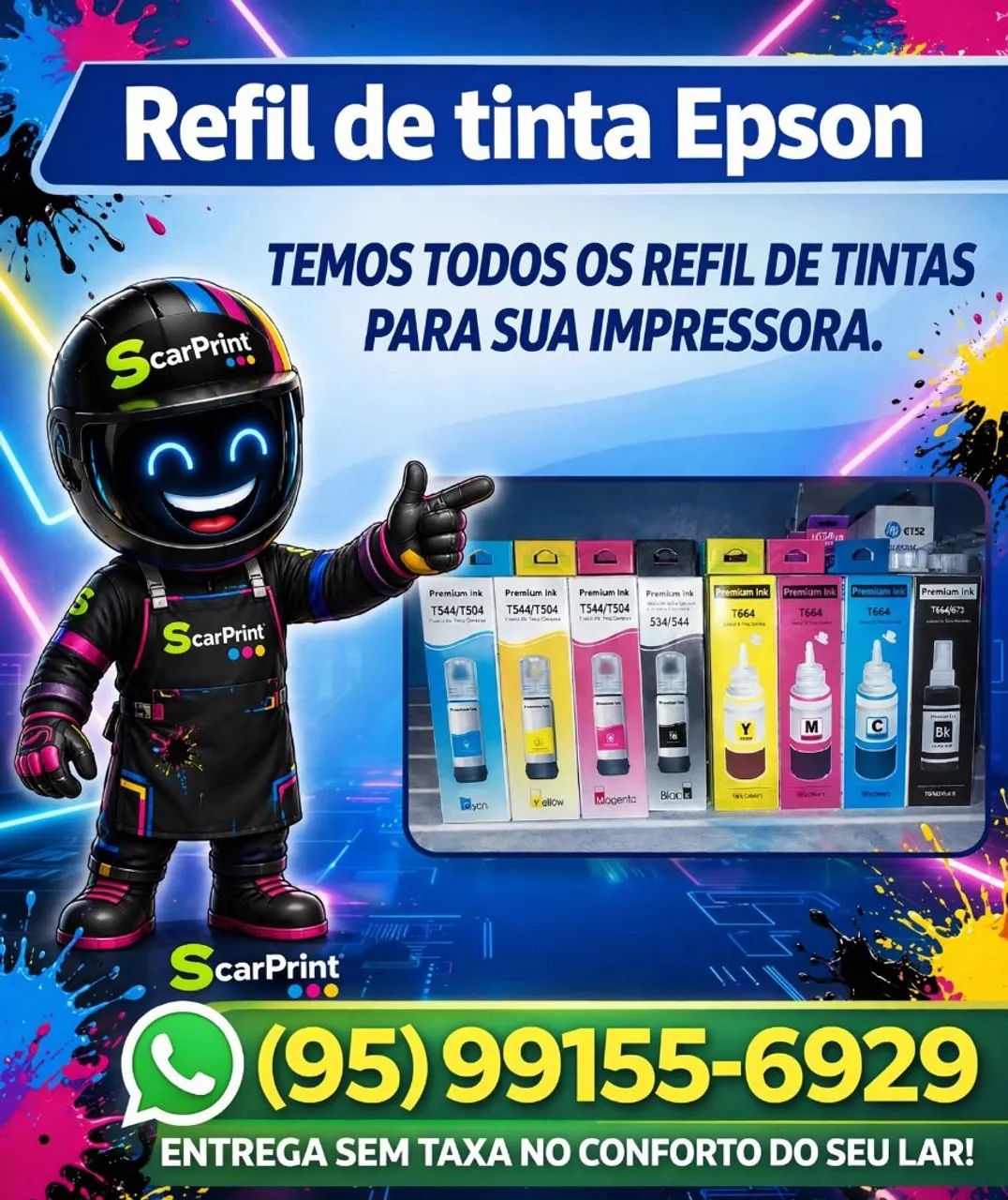 Entrega sem taxa refil de tintas de impressora temos todos os modelos 