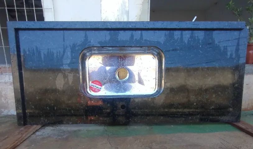 Pia Granito Verde Ubatuba 1,45m NOVA c/ Cuba - Cachoeiro ES