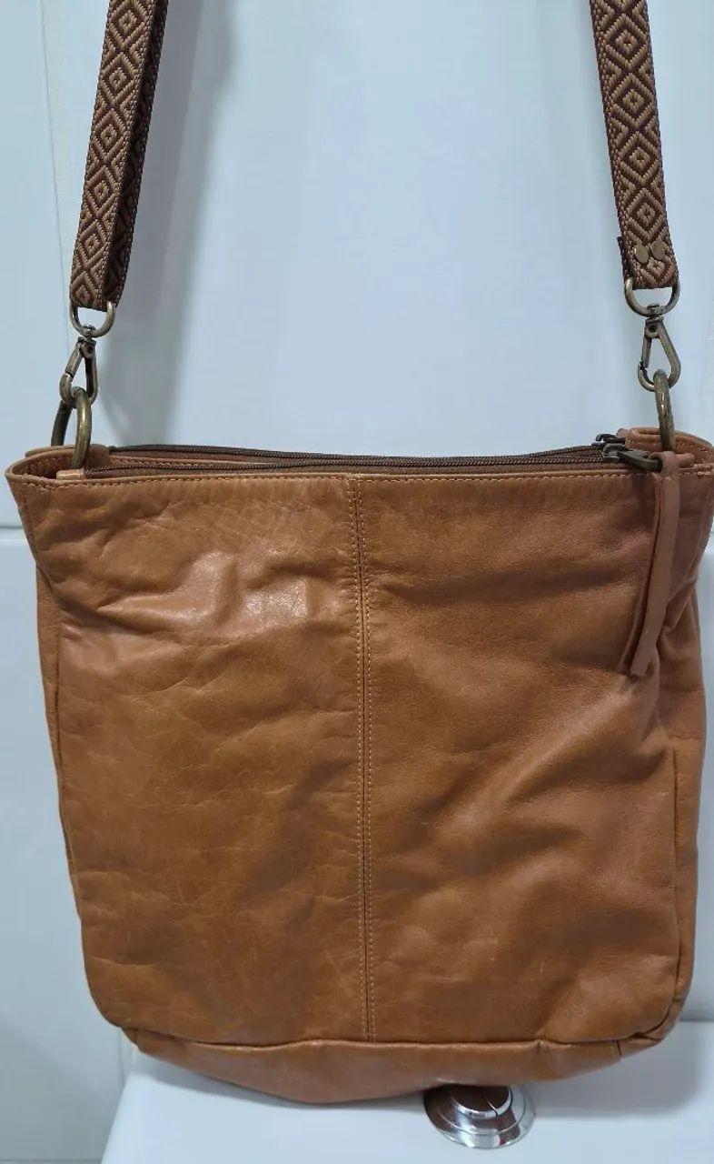 bolsa corello grande couro caramelo - Foto 2