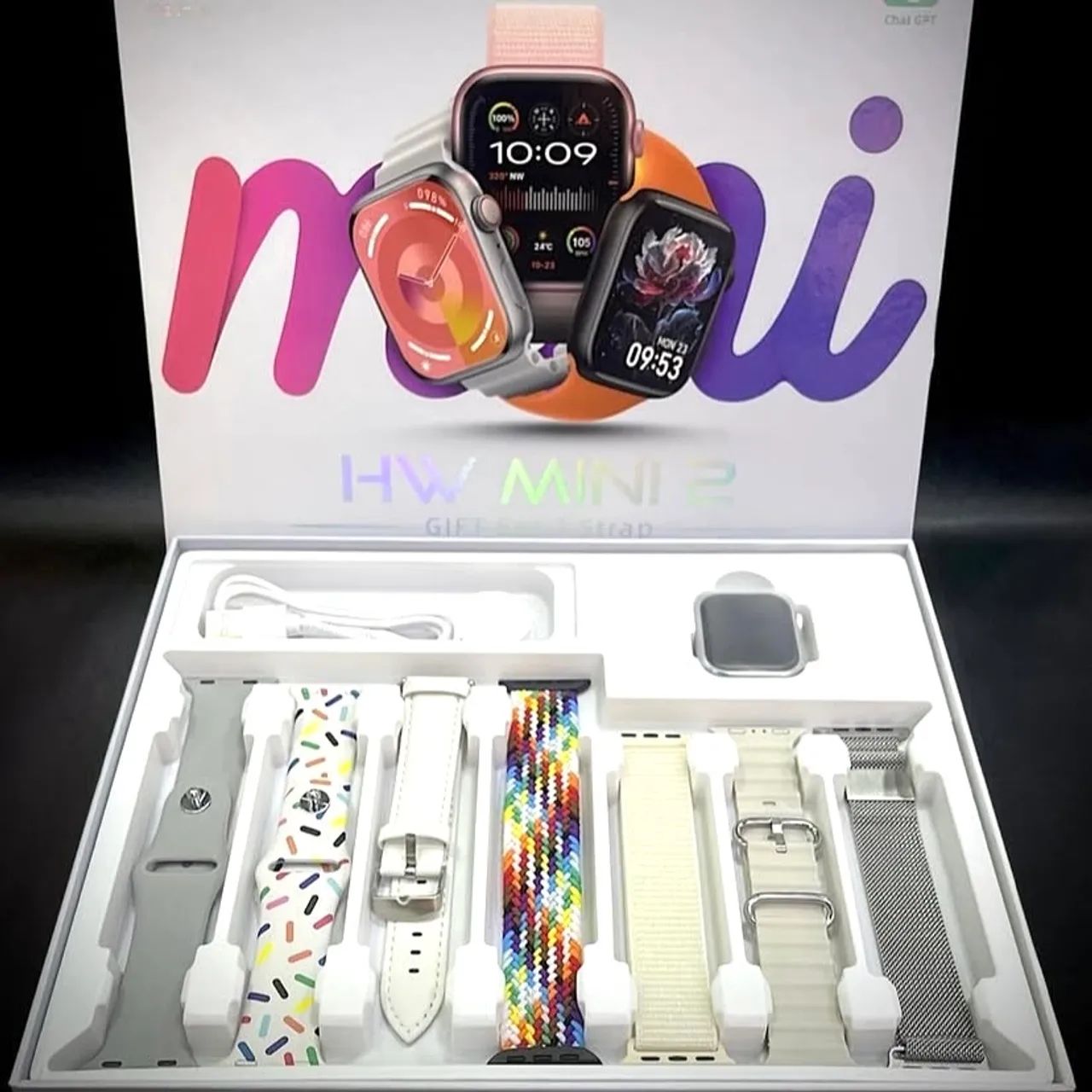 Relógio smartwatch ultra mini 2 c/7 pulseiras - Foto 2