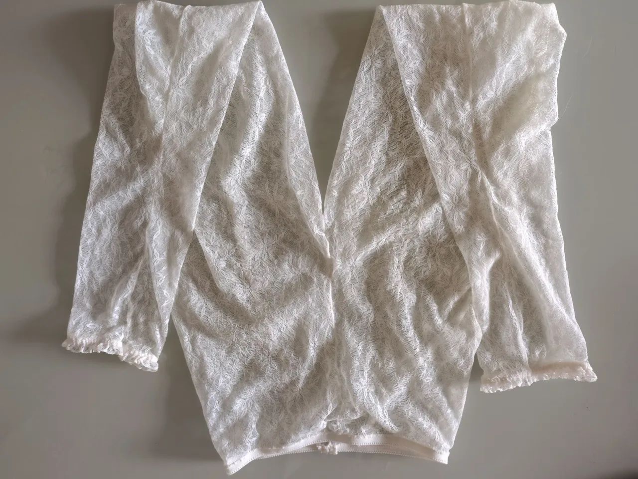 Calças legging com renda, usadas - Foto 3