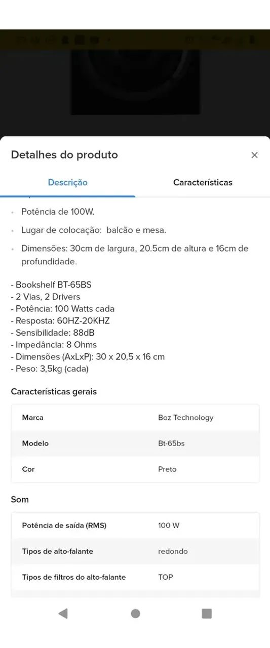 Caixa Bookshelf Boz Technology - Bt-65bs - Usadas, Ótimo Estado - Foto 5