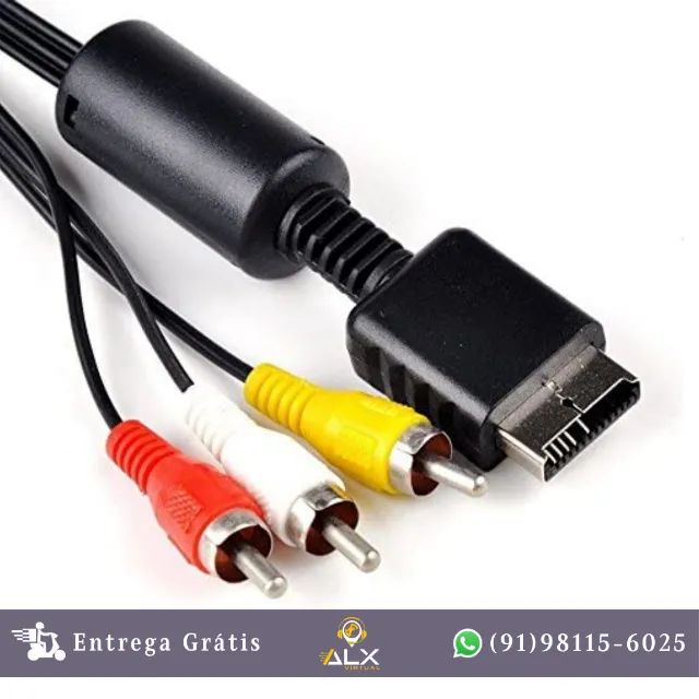 Cabo Áudio e Vídeo para Ps2 *ENTREGA GRÁTIS*