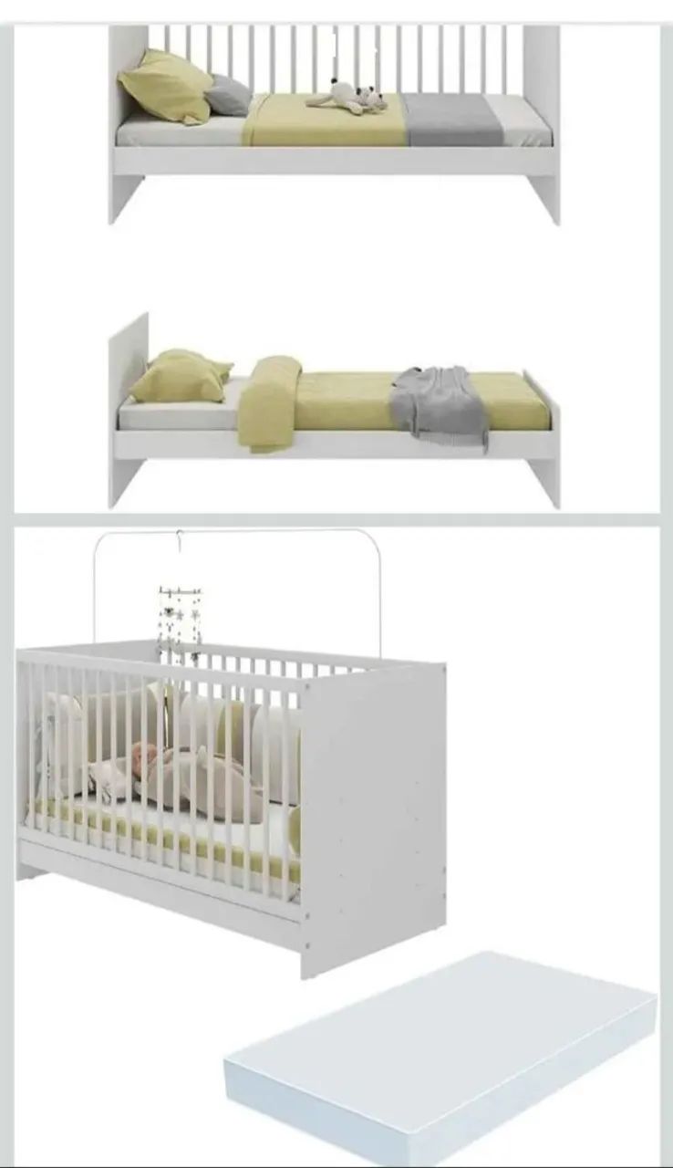 Berço que vira cama com colchão  - Foto 3