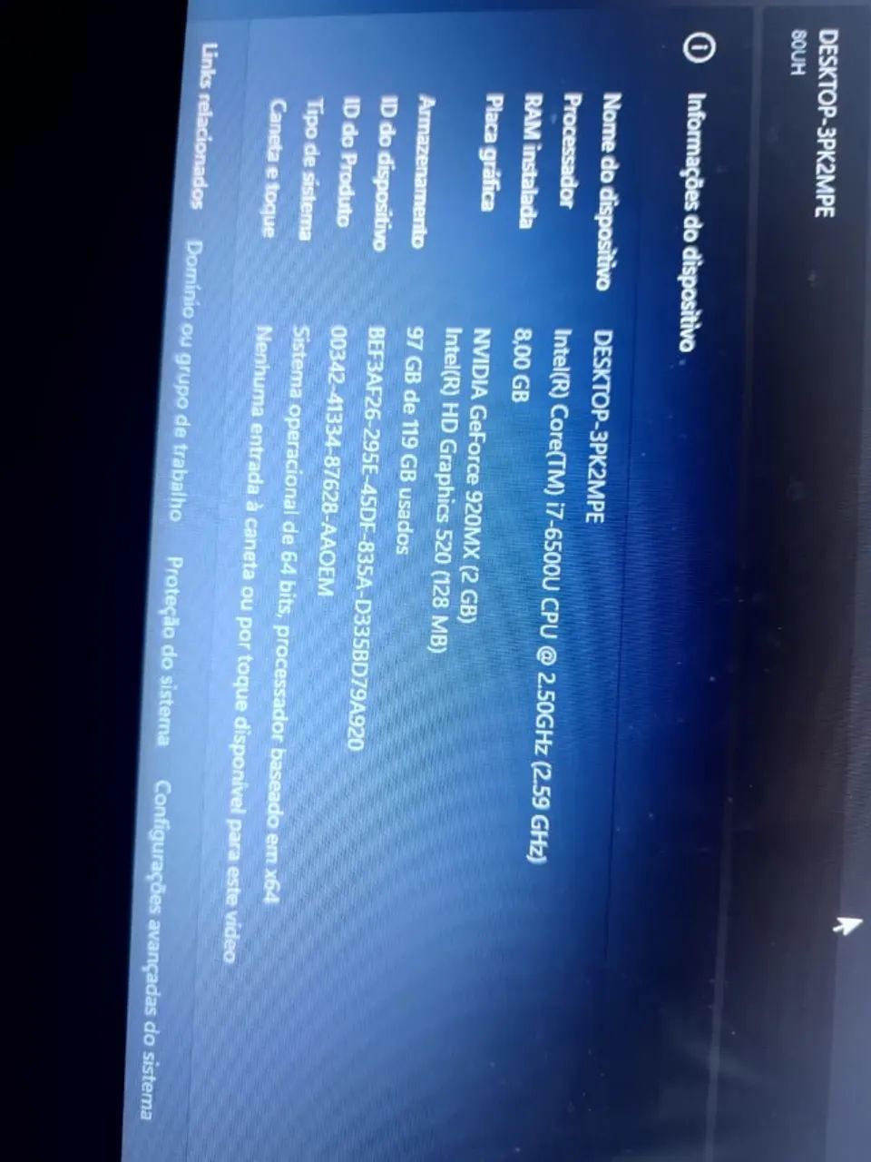 Notebook Lenovo IdeaPad i7 8GB SSD + NVIDIA GeForce 920MX 2GB - Foto 2