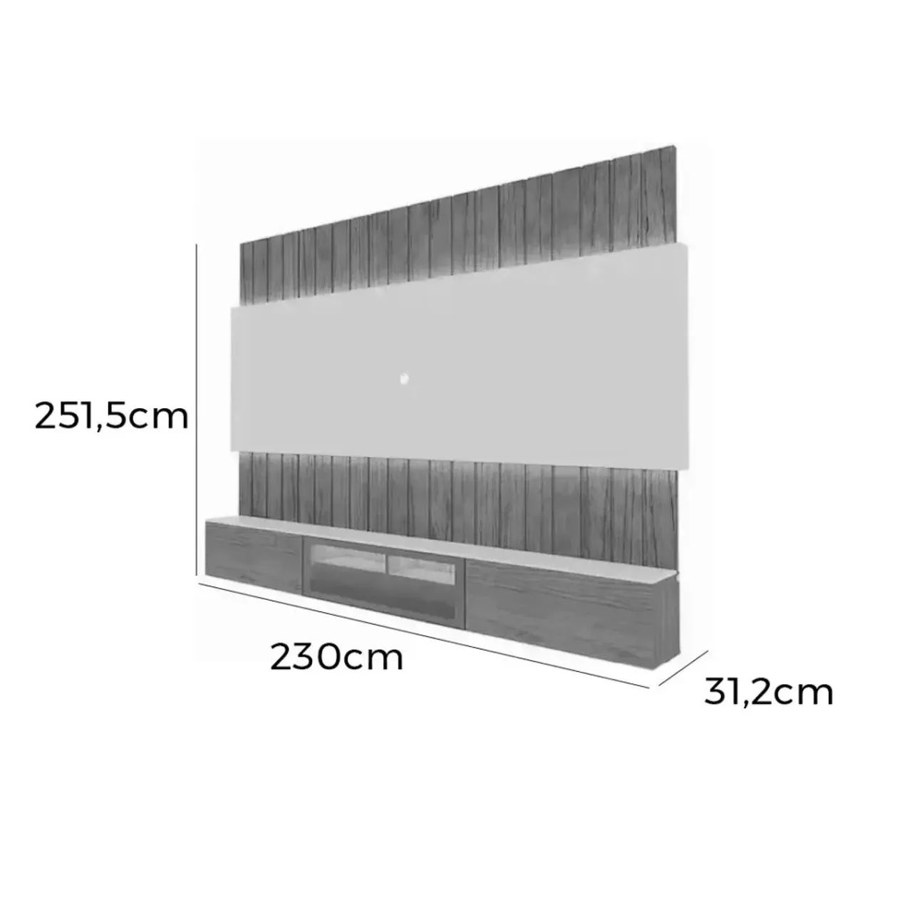 Painel Soberano 230 Tv Até 85 Polegadas Ripado com Led e Vidro Reflecta _ pronta entrega  - Foto 5