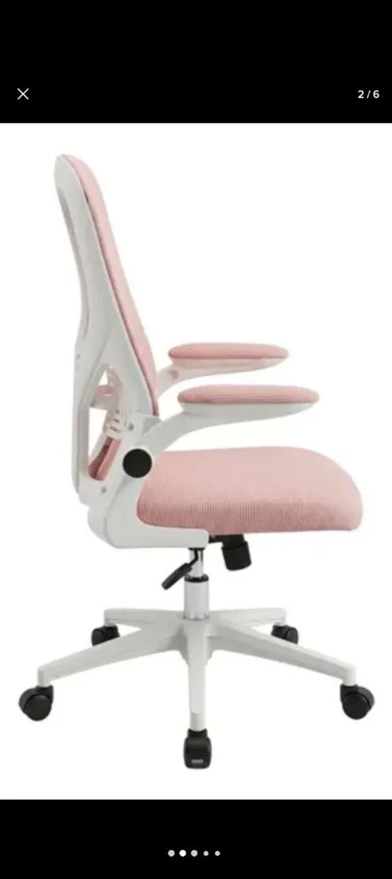 Cadeira Escritório Rosa Ergonômica Tela Mesh Ajustável - Foto 4