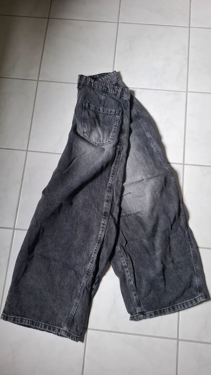 Calça Super Baggy Jens Preta - Foto 3