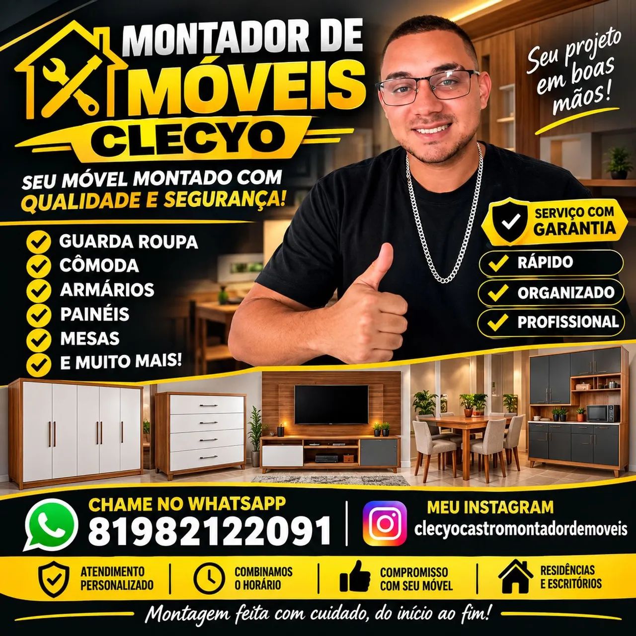 Montador de móveis disponível 